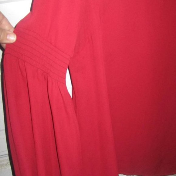 Size Large Red Michael Kors Pretty Red Blouse shirt top womens - Picture 3 of 5